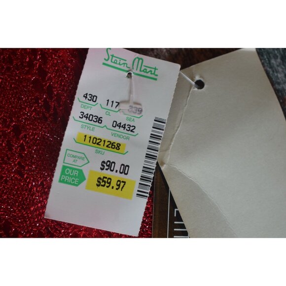 Deadstock y2k Jessica Howard Red Crochet Overlay Maxi Dress Size 8 Holiday Party - Picture 5 of 7